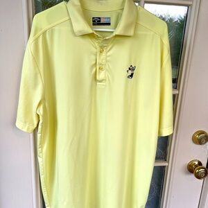 Callaway Opti-Dri Yellow Polo Shirt Men’s Size L Mickey crossover Golf ⛳️